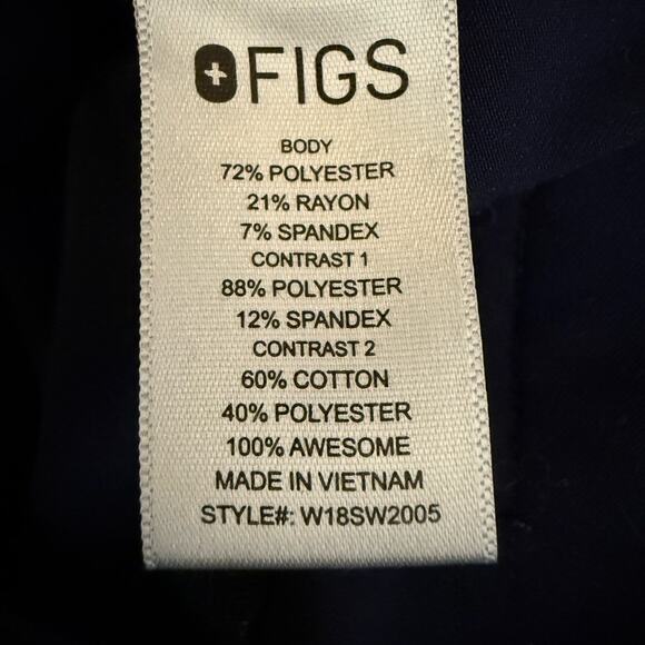 FIGS Women’s Sz Small Zamora Jogger Scrub Pants in Navy Blue - Picture 3 of 6